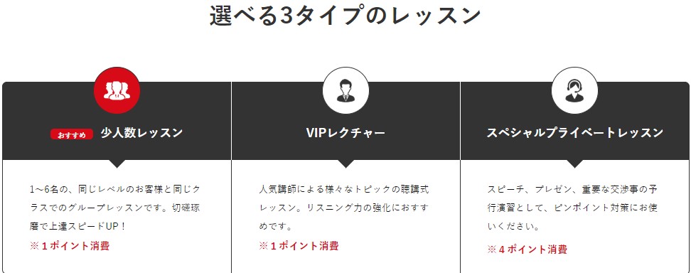 vipabcの3タイプのレッスンスタイル